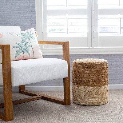 Powder Blue Vinyl Grasscloth Peel and Stick Wallpaper Roll