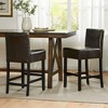 DSVIMOY Counter and Bar Stool Bonded Leather Set of 2 for Stylish Dining and Relaxing, Brown, 39.25"*19.75"*14" - 2 of 4