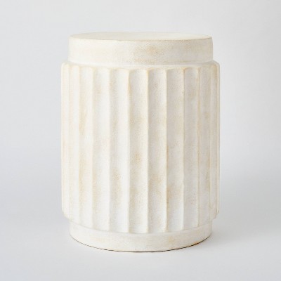 Grooved Drum Accent Table Off White - Threshold™ designed with Studio McGee