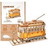 ROBOTIME 3D Puzzles Wooden Puzzle, Jigsaw Tramcar Model Puzzle Kit, Home Decorative Toy Ornaments, Unique Holiday Gifts, Yellow, 7.08"*2.28"*5.5" - 2 of 4