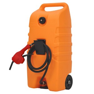 14 Gallon Fuel Tank, Portable Diesel Transfer Gas Can, Manual Transfer Nozzle, Fuel Container, Heavy-Duty Fuel Caddy for Car, ATV,Weeder, Boat,Orange - 1 of 4
