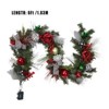 6FT Christmas Garland,Artificial Christmas Garland with Pine Cones Poinsettia,Cordless Xmas Garland for Fireplace Mantle Stairecase - 4 of 4