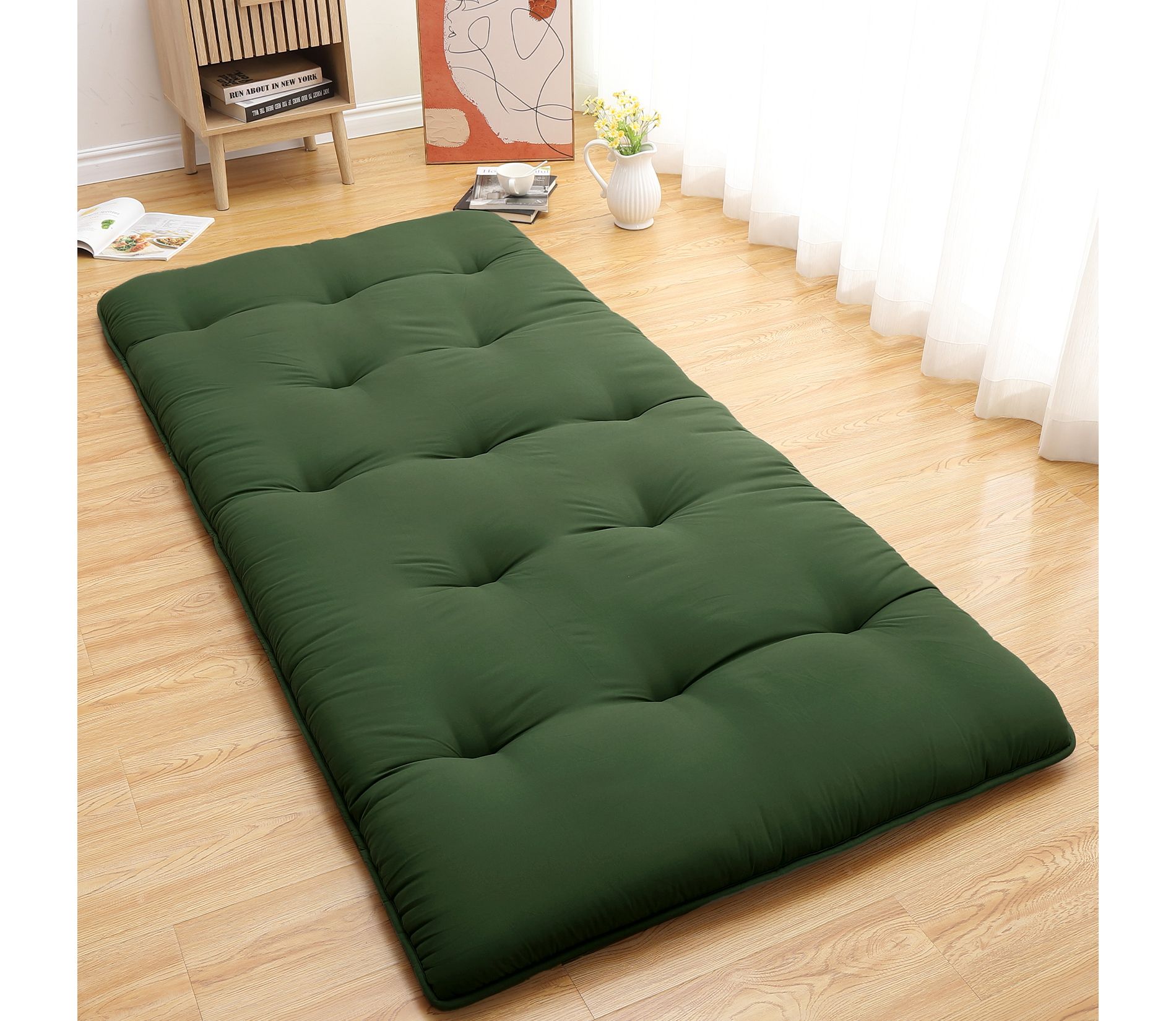 Tatami Floor Mattress - Foldable Futon Mattress, Space-Saving Guest Bed, Kids Play Mat, Camping Roll Up Portable Sleeping Pad