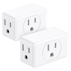Itopfox 3-Prong to 2-Prong Plug Adapter with 3 AC Outlets, Travel Power Adaptor for US to Japan, Philippines, Cruise Ship Approved, 1875W Max, 2 Pack - 1 of 4
