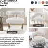 SEYNAR Mid Century Velvet Accent Chair with Golden Legs, White, 27.16''W*25.19''D*27.55''H - 2 of 4