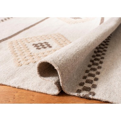 Sublime Handmade Wool Flat Weave Reversible Rug, Natural, 8' x 10'