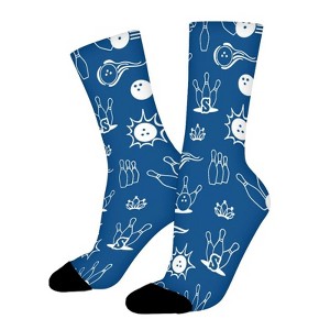 Bowling Women Printed Crew Socks Funny Funky Socks Soft Polyester Novelty Gifts for Artists Men - 1 of 1