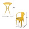 VisioGear Patio Bistro Sets, 3 Pieces Patio Dining Sets with Metal Table Top for Backyard or Poolside, Yellow, 24.25"*24.25"*30" - 3 of 4
