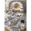 Spode Woodland Turkey Round Platter - 12" Fine Porcelain Serving Tray with British Flowers Border, Rustic Thanksgiving Design - Made in England - 4 of 4