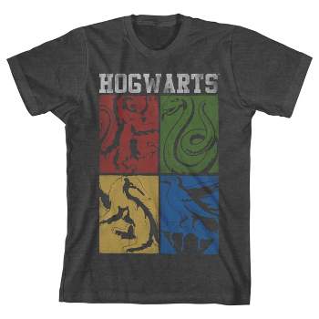 Harry Potter Hogwarts House Squares Boy's Charcoal Heather T-shirt