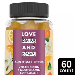 Love Beauty and Planet Multi-Benefit Vitamins Dietary Vegan Supplement - Citrus Crush – 60ct
