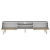 70.9" Manufactured Wood TV Stand with 2 Hinged Doors and Central Shelves for Living Room and Bedroom - 4 of 4