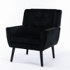 Modern Soft Velvet Accent Chair with Curved Back for Living Room,Arm Chair with Metal Legs,Upholstered Accent Chair for Home Office-Koiai - 3 of 4