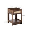 VASIP 15.75" Rattan Nightstand, Bedside Table with Drawer, End Table with Storage Shelf of Drawer with Handle for Living Room, Bedroom - 3 of 4