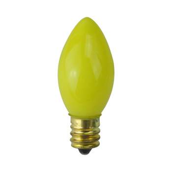 Northlight Pack of 25 Incandescent C7 Opaque Yellow Christmas Replacement Bulbs