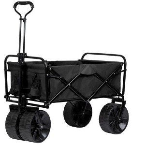 Monoprice Heavy Duty All Terrain Collapsible Outdoor Wagon, Black - Durable, 600D Oxford, Mildew and UV Resistant - Pure Outdoor Collection - 1 of 4