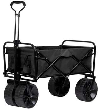 Monoprice Heavy Duty All Terrain Collapsible Outdoor Wagon, Black - Durable, 600D Oxford, Mildew and UV Resistant - Pure Outdoor Collection