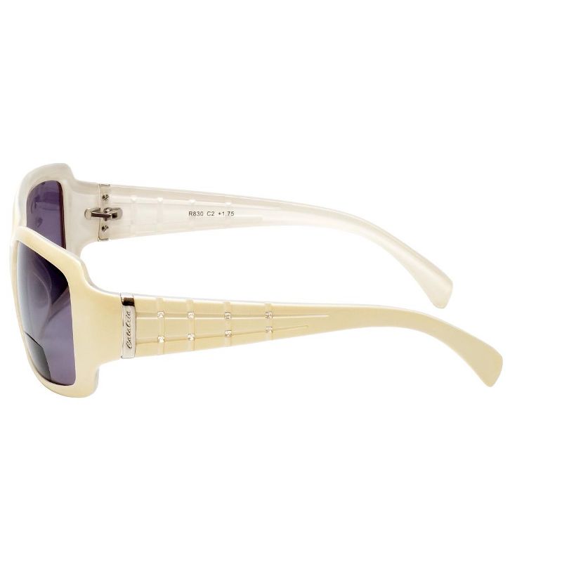 Calabria 830 Ladies Oversized Bi-Focal Reading Sunglasses in Pearl/Multi-Color +2.50-(Frame Width: 138mm|Lens Height: 51mm|Lens Width: 59mm), 3 of 7