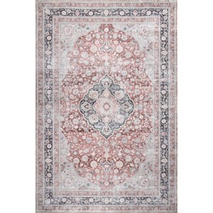Nuloom Paulina Pet Friendly Machine Washable Traditional Floral Medallion Area Rug, 4' x 6', Beige - 1 of 4