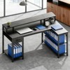 TUYOHW 47"/53" Reversible L-Shaped Computer Desk with LED,Home Office Desks with Power Outlets & Open Shleves for Studying Room,Gaming Room - 2 of 4