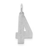 Black Bow Jewelry Sterling Silver, Jersey Collection, Medium Number 4 Pendant - 3 of 4