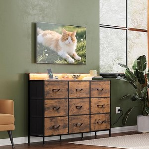 GALAXHERO 9 Fabric Drawers TV Stand for 45-55 inch TV with LED Lights & Charging Station for Living Room, Hallway - 1 of 1