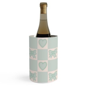 Doodle By Meg Blue Bow Checkered Print Wine Chiller - 1 of 2