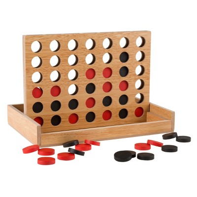 Toy Time Kids' Classic Wooden Four in a Row Game