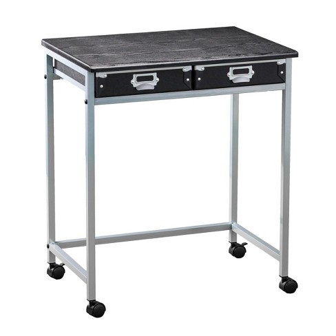 Pottham 2 Drawer Work Table Black Silver Aiden Lane Target