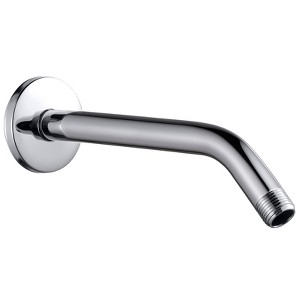 Cobbe Shower Arm with Flange and Teflon Tape, 10-Inches Wall Mounted Shower Pipe Arm 304 Stainless Steel Extension for Fixed Shower Head, Chrome - 1 of 4