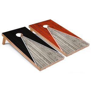 Skip's Garage Black and Orange Pyramid Cornhole Board Set, Includes 2 Boards, 8 Bags - 1 of 4
