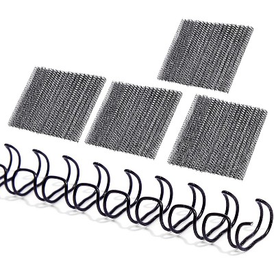 Stockroom Plus 100-Pack Black Double Loop Wire Spiral Binding Coils Spines for 45 Sheets, 10.7"x0.25", 3:1 Pitch
