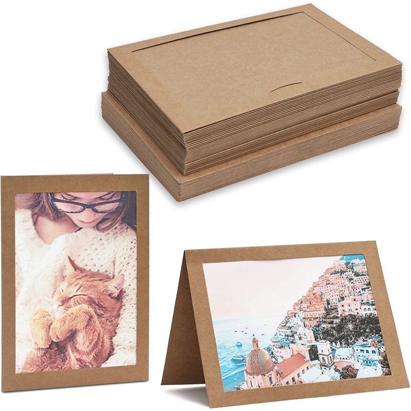 Best Paper Greetings 36 Pack Brown Kraft Paper Photo Insert Cards with Envelopes for 5x7 Inch Photos (5.5 x 7.75 In), 1 of 7