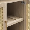 RealRooms Anaya Tall Arched Storage Cabinet with Faux Rattan Doors, Blonde Oak - 4 of 4