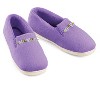 Collections Etc Rosette Plush Terry Cloth Padded Foot Bed Skid-Resistant Slippers - 4 of 4
