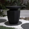 Okak 20.3"H Modern Sturdy Faux Terrazzo Outdoor Side Table, Plant Table Decorative Garden End Tables for Indoor Outdoor, Patio Accent Table, Black - 4 of 4