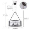 LLHZSY 20 1/2" Modern Ceiling Chandelier With Water Ripple Glass 5-Lights Fixture for Kitchen Island Dining Room Living Room - 3 of 4