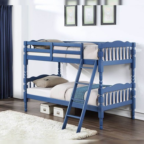 Acme Furniture 82 Twin twin Bunk Bed Homestead Loft And Bunk Bed Dark Blue Finish Wood Frame No Box Spring Needed Target