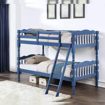 82"Twin/Twin Bunk Bed Homestead Loft and Bunk Bed Dark Blue Finish - Acme Furniture