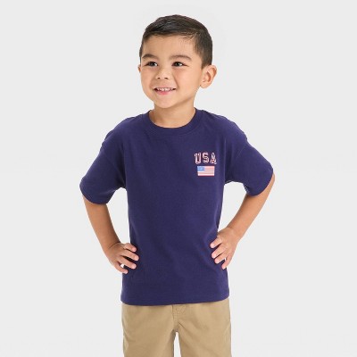 Toddler Boys' 4th of July USA T-Shirt - Cat & Jack™ Navy Blue