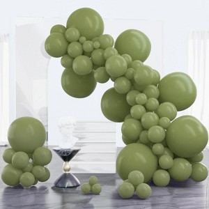 PartyWoo Balloons Sage Green Matte 18 12 10 5 Inch 100 pcs - 1 of 4