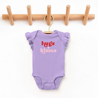 The Juniper Shop Hugs And Kisses Baby Flutter Sleeve Bodysuit