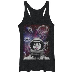 Women's Lost Gods Jellyfish Astronaut Racerback Tank Top - 1 of 3