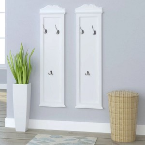 Aghana Digitals White Baroque Wall-Mounted Coat Rack Set - MDF & Solid Fir Wood, 2-Piece, Stylish - 1 of 4