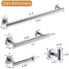 ChicFurnit Bathroom Towel Holder 4 Piece Stainless Steel Set Wall Mounted for Modern Bathroom Style, Silver, 26"*7.1"*3.1" - 3 of 4