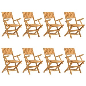 vidaXL Folding Garden Chair Set of 8 Teak Solid teak wood Standard - 1 of 4