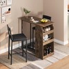 Bar Table and Chairs Set for 2 - Pub Table and Chairs Set, 3 Piece Table Set, Three Tier Storage Shelf, Suitable for Living Room, Dining Room, Small - 2 of 4