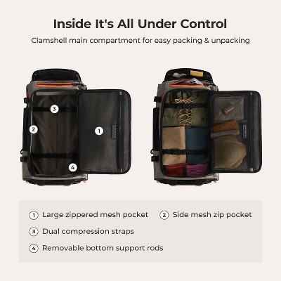 Bagsmart Blast 43L Roller Travel Backpack - Khaki — фото 3