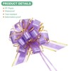 Unique Bargains Plastic Tree Stripes Gold Edge Large Satin Pull Bows 12 Pcs - 2 of 4