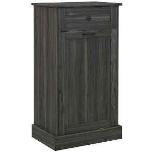 Resenkos Storage Cabinet,Kitchen Tilt Out Trash Bin Cabinet Free Standing Storage Cabinet with Drawer, Charcoal Gray - 1 of 4